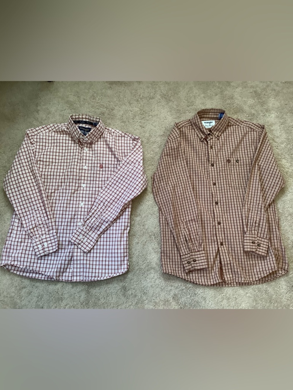 Wrangler George Strait Collection Medium Button Up Long Sleeve Shirt Lot Of 2